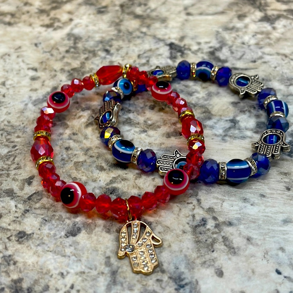 Blue and red best friends bracelet